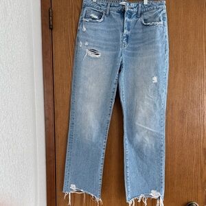 Flying Monkey Light Blue Distressed Ankle Jeans